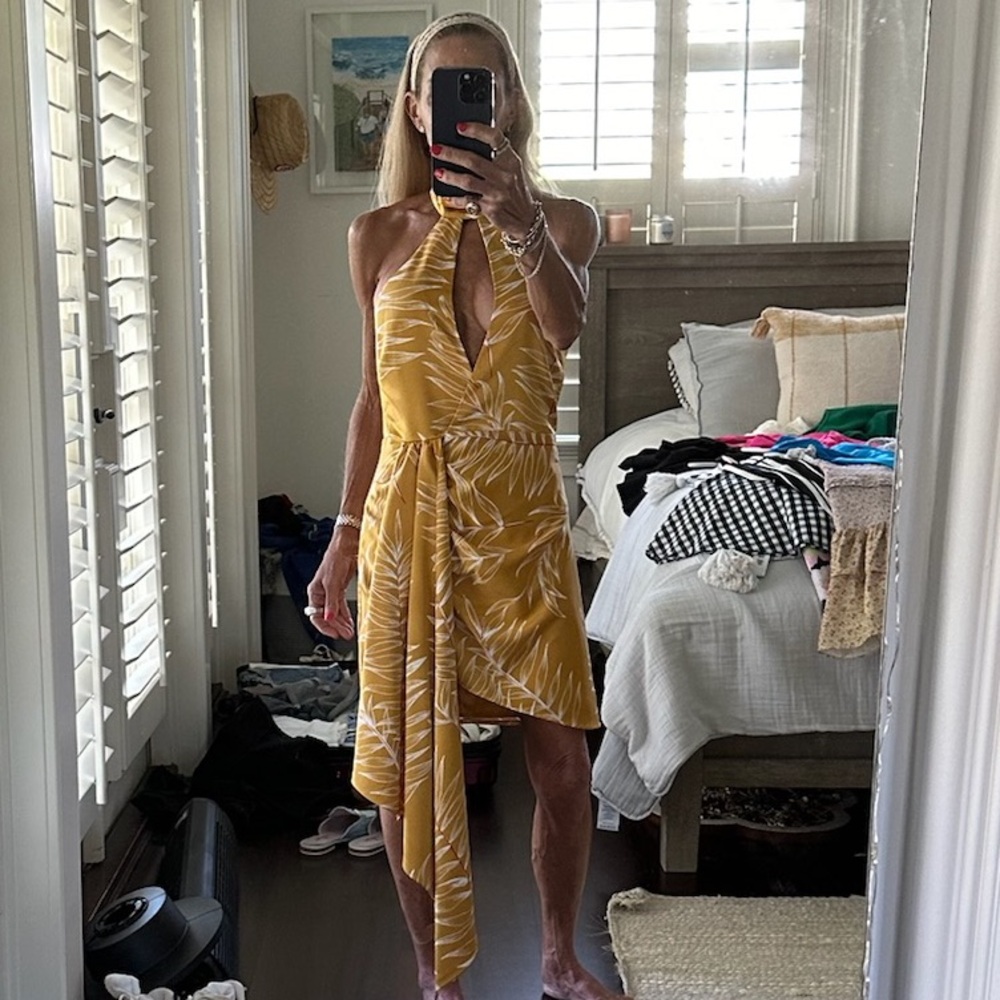 Camilla Mini Dress in Gold/Yellow